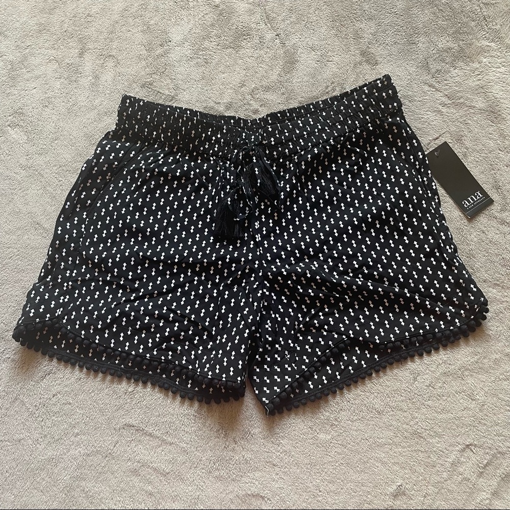 Black Patterned Shorts